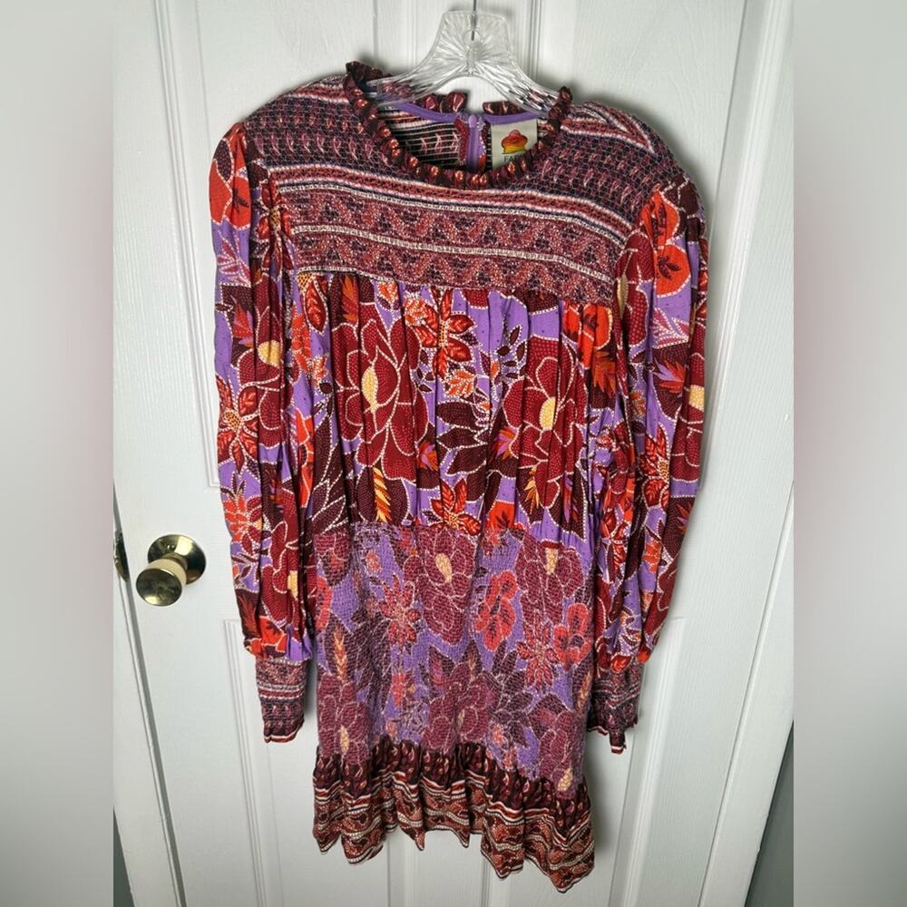 Farm Rio Sweet Floral Long Sleeve Minidress XL - Picture 3 of 8